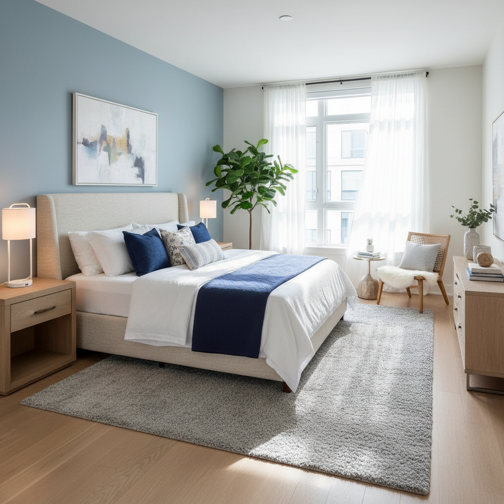 Sample bedroom photo showcasing proper lighting and staging