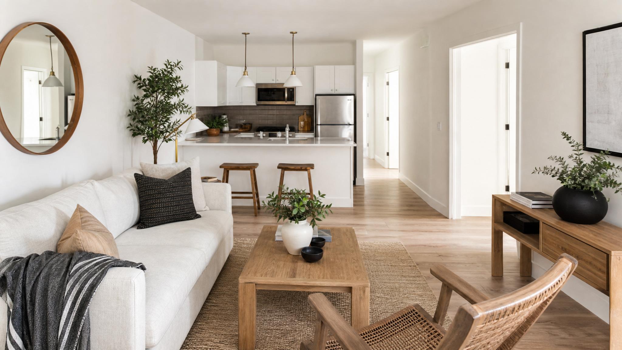 Open layout small living room