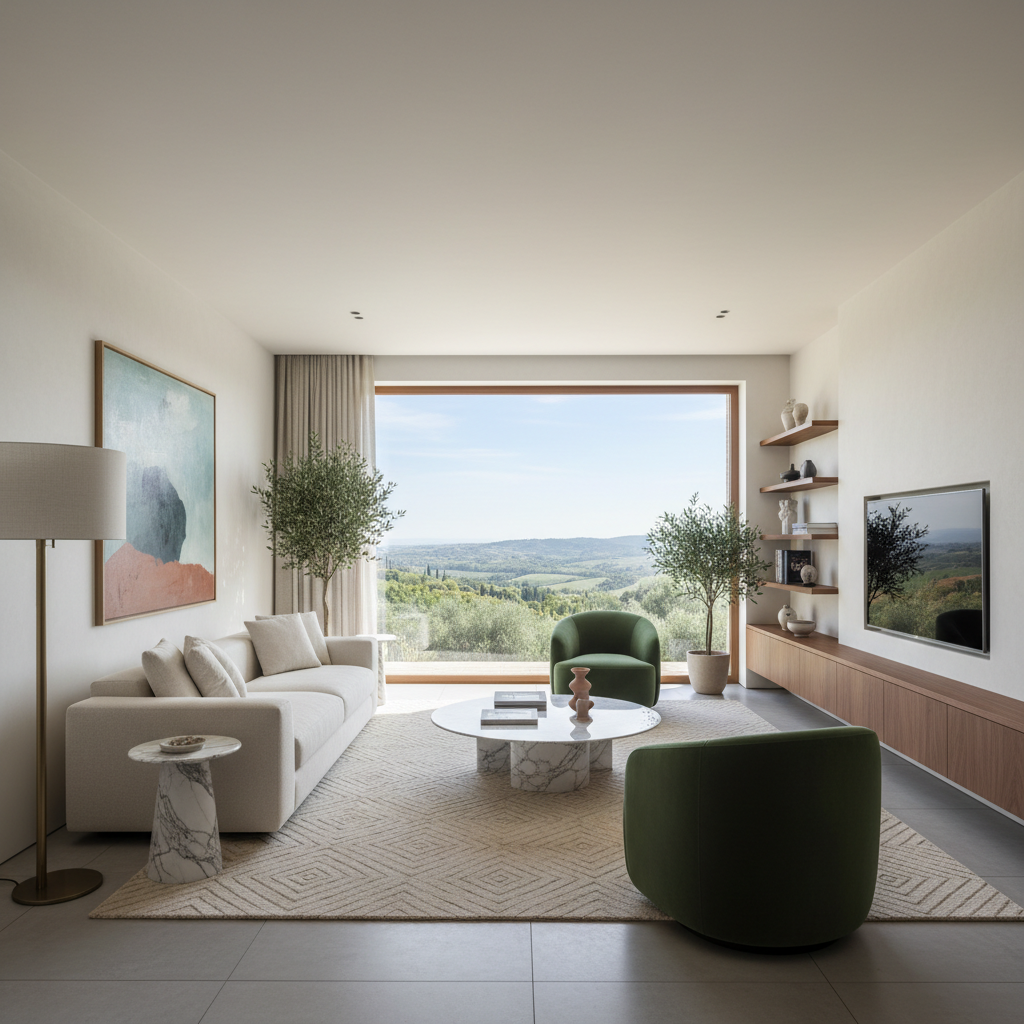AI-generated Italian modern living room design