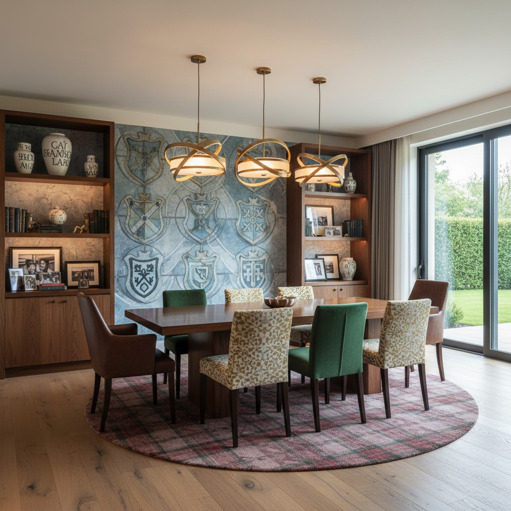 AI-generated dining room design with personalized features.