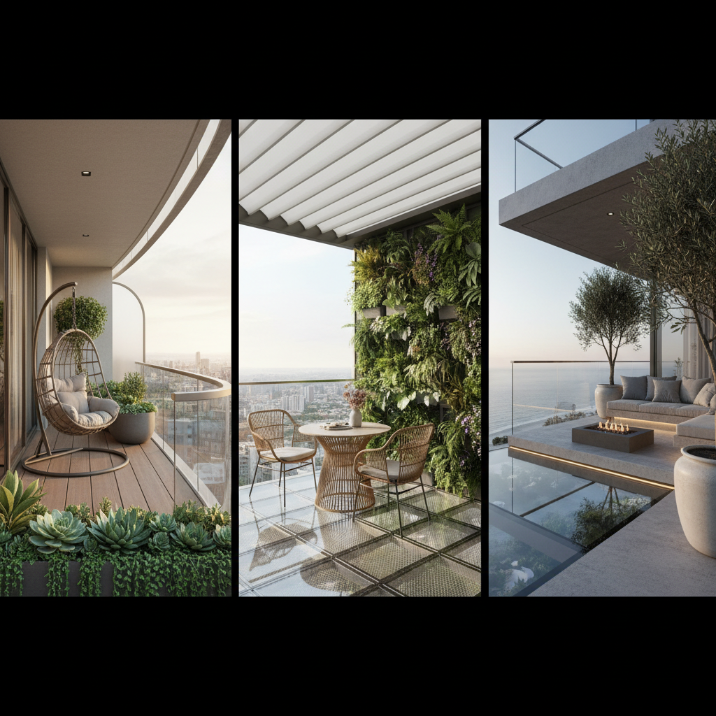 Visual representation of various balconies designed using AI