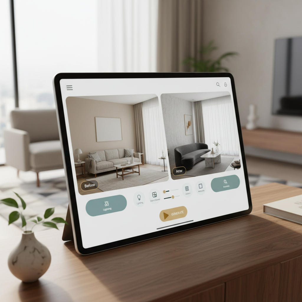 A snapshot of an AI tool interface for interior design.