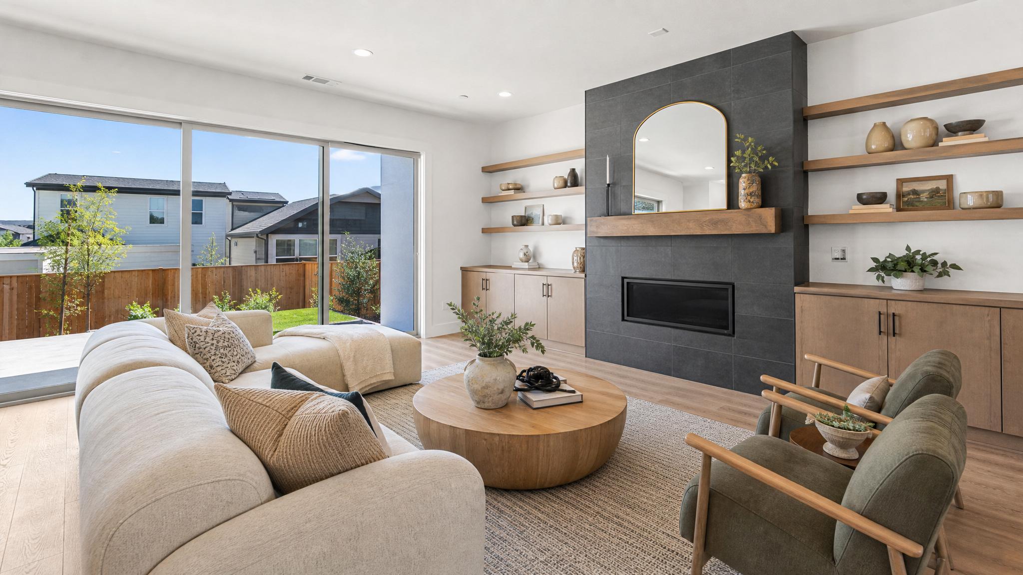After transformation of a new build living room