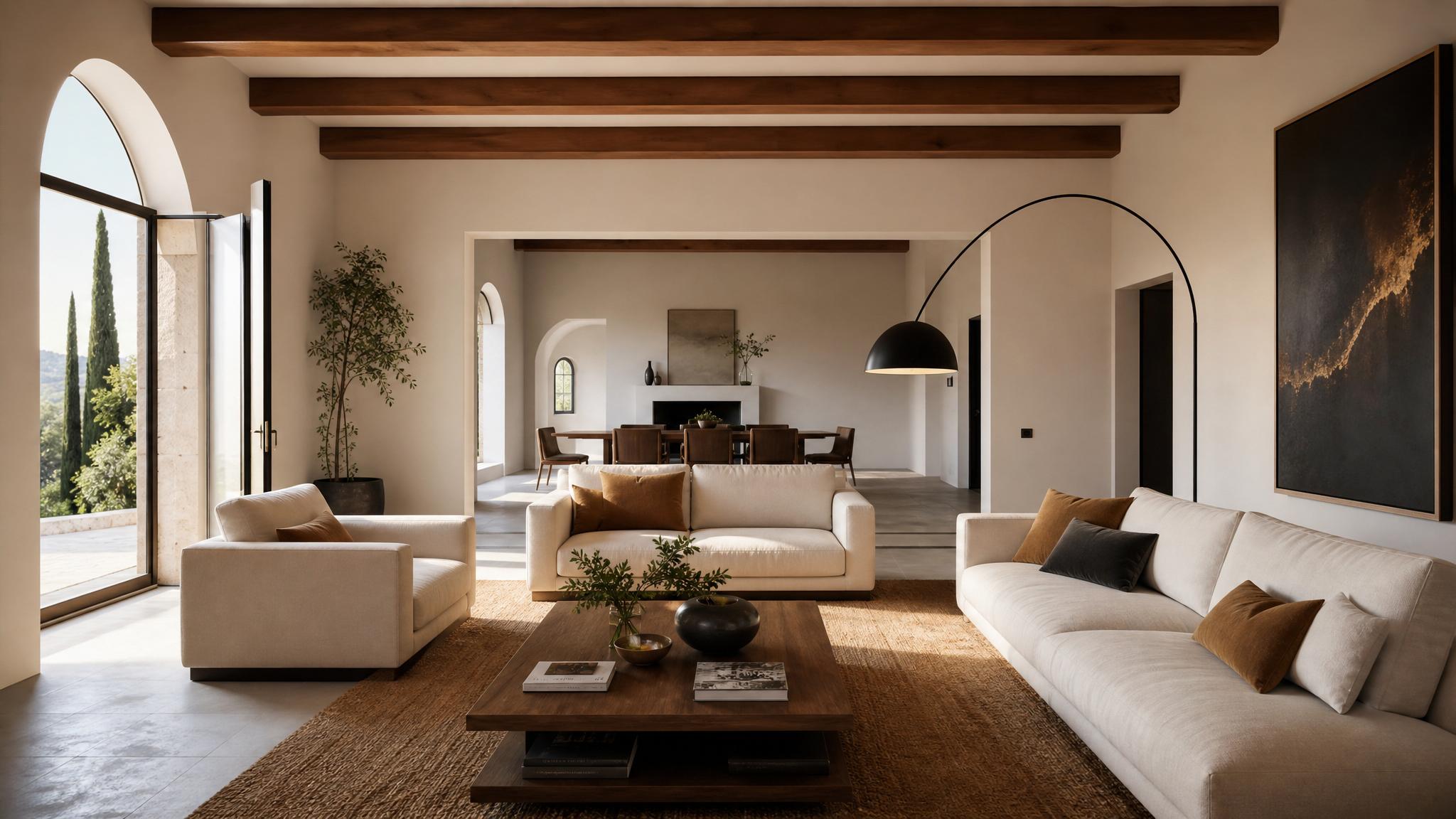 Beautifully staged Italian modern living room