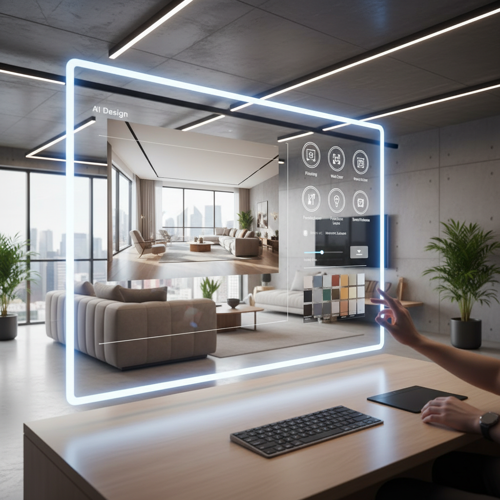 AI design interface showcasing customization options