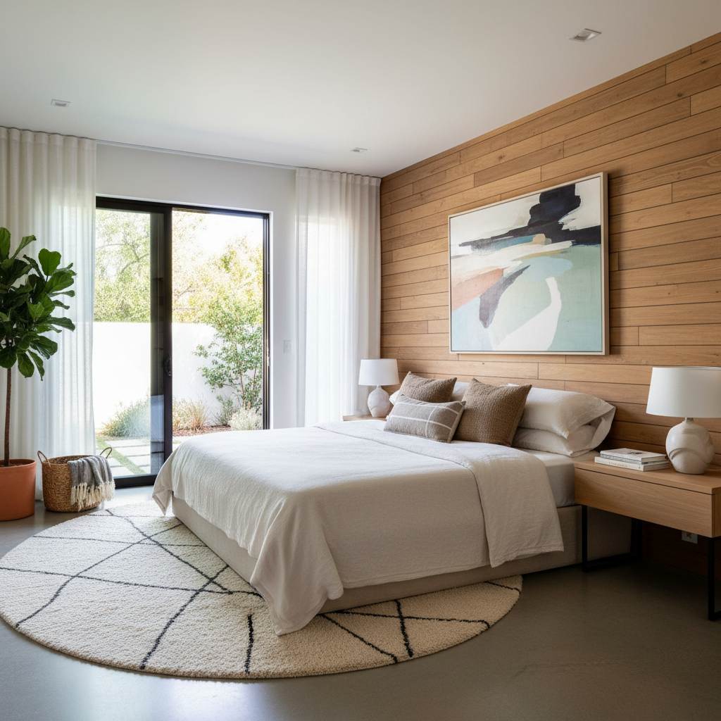 Image of the transformed California modern bedroom.