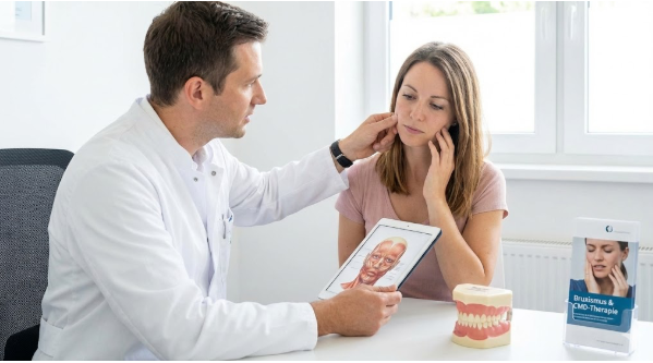 KI generiertes Foto eines Arzts im Gespräch mit einer Patientin.