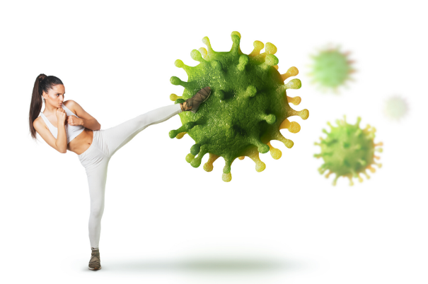 Contrastare il Covid: Una Ragazza Allontana il Coronavirus Con un Calcio