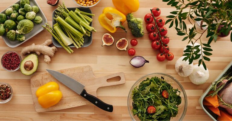 Insieme di varietà di cibi