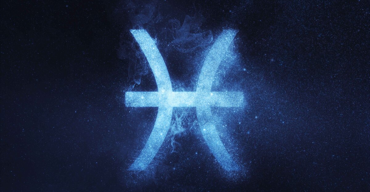 Il segno zodiacale dei pesci formato dalle stelle in cielo