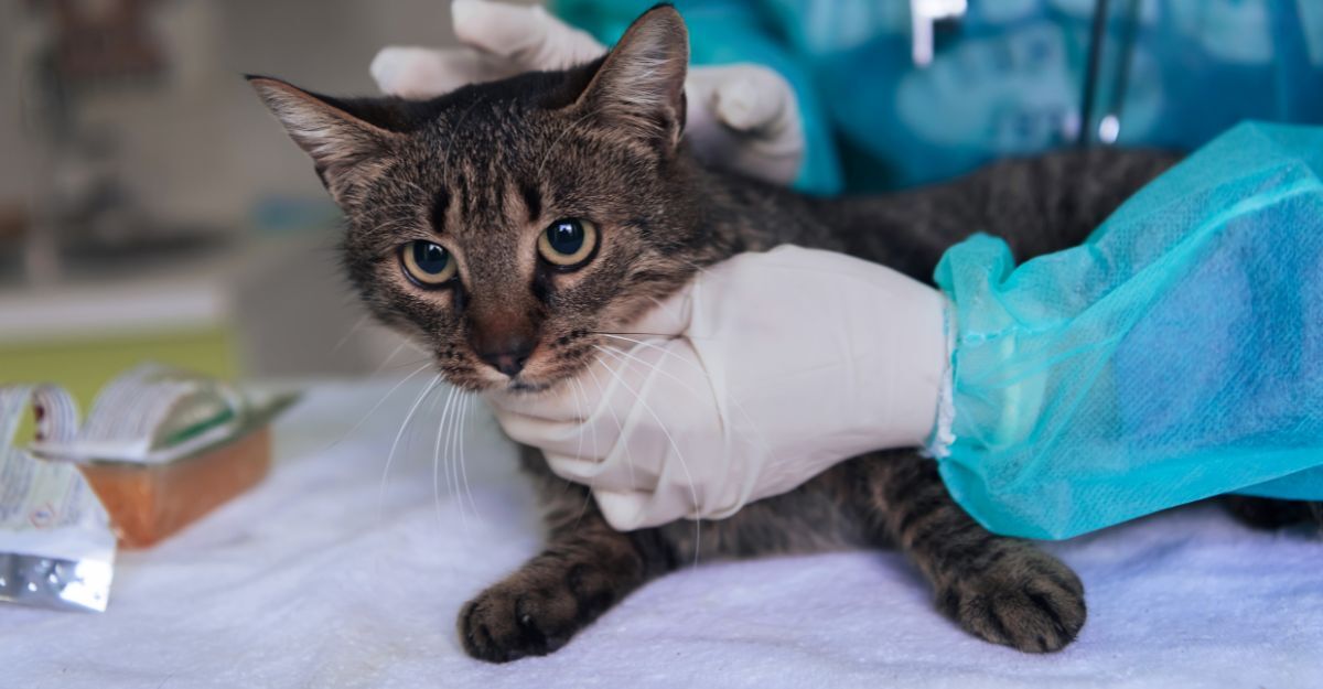 Gatto viene esaminato da medico