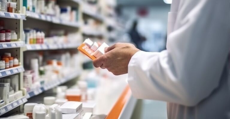 scaffali di una farmacia