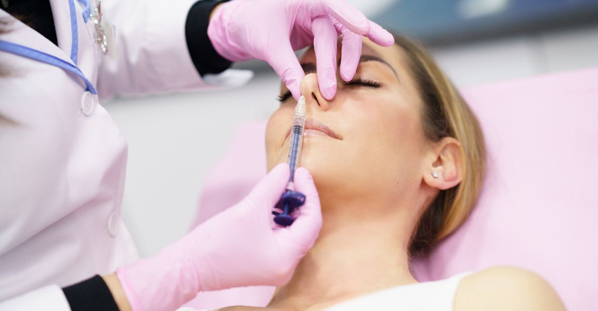 Una ragazza si sottopone al rinofiller