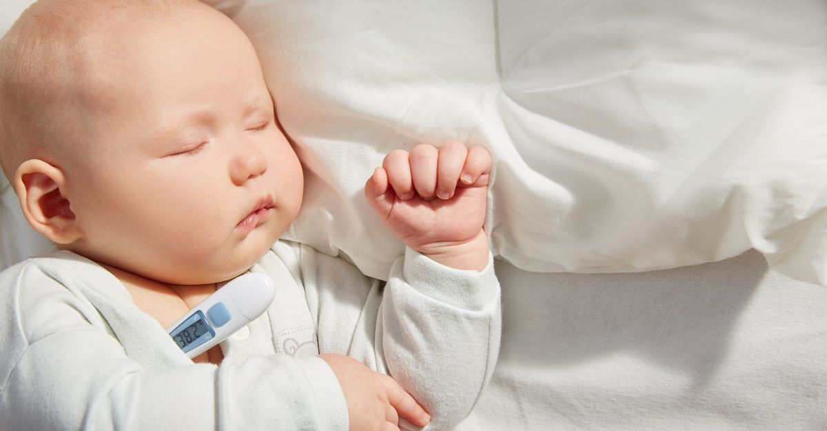 Un bambino con la febbre