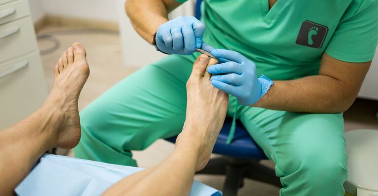 podologo visita paziente
