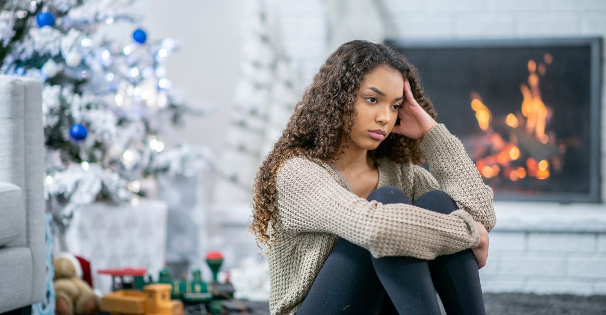 Una ragazza triste a Natale
