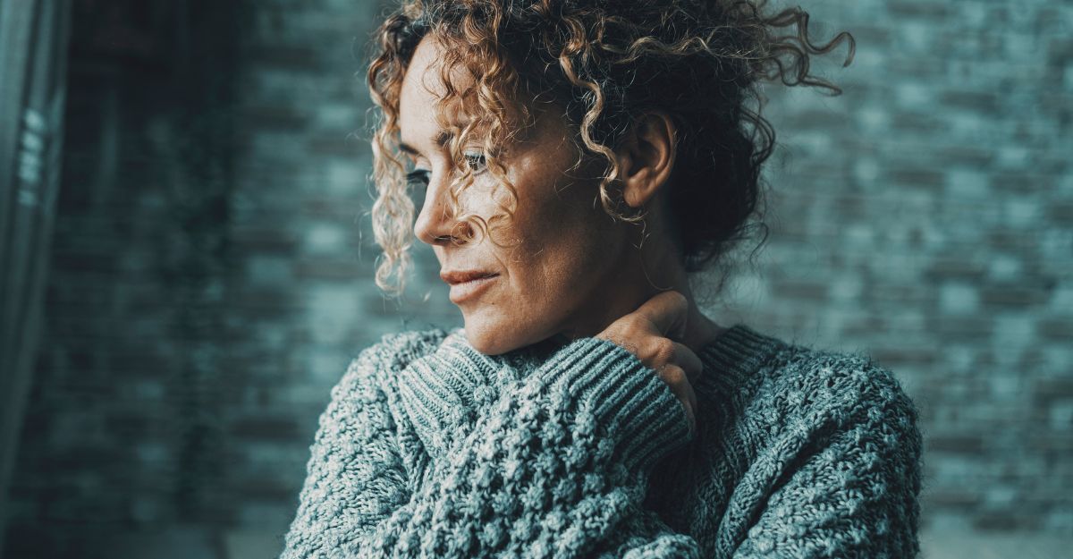 Una donna triste e sopraffatta