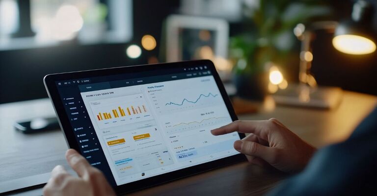 ragazzo controlla conto in banca sul tablet