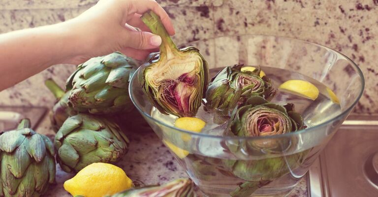 carciofi in acqua e limone