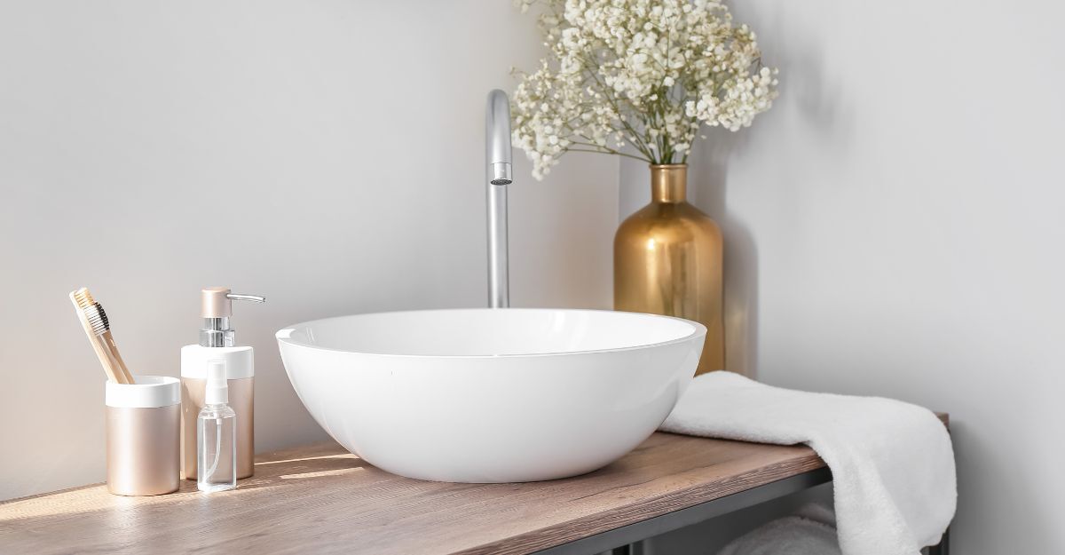 Il lavandino di un bagno