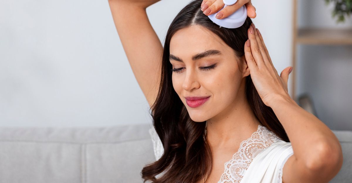 ragazza si pettina capelli