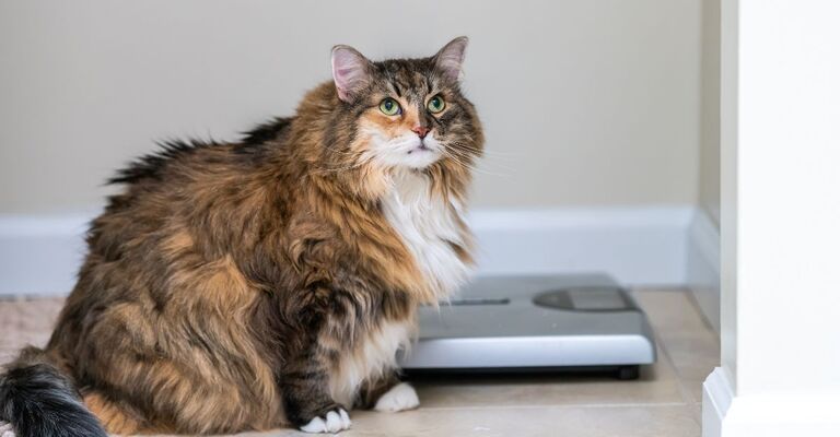 gatto in sovrappeso