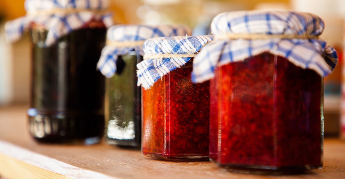 Barattoli di marmellate e conserve fatte in casa