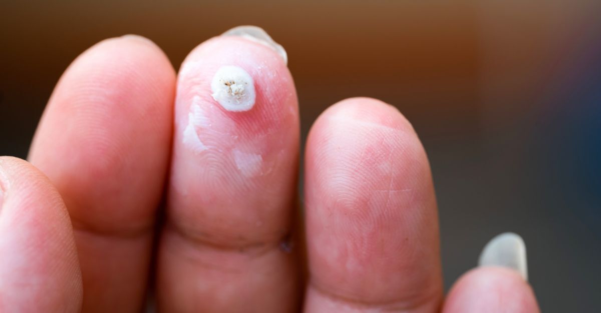 Una mano con le verruche.