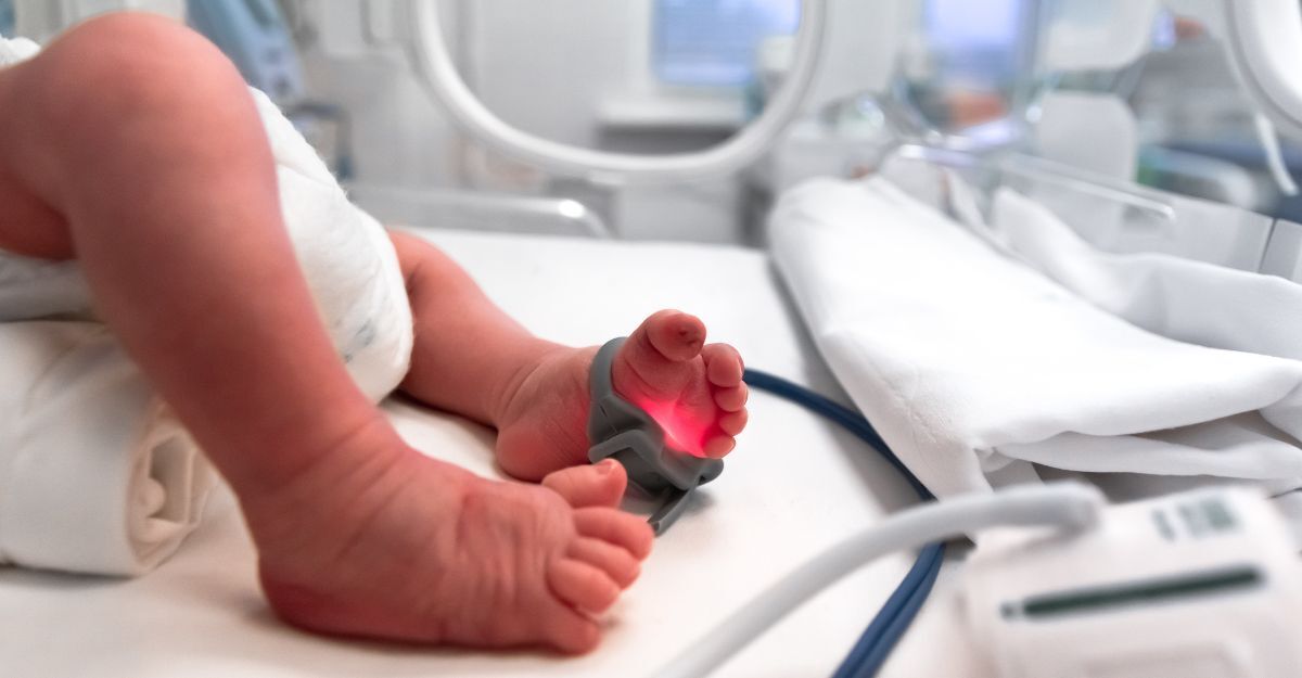 Una neonata in ospedale.