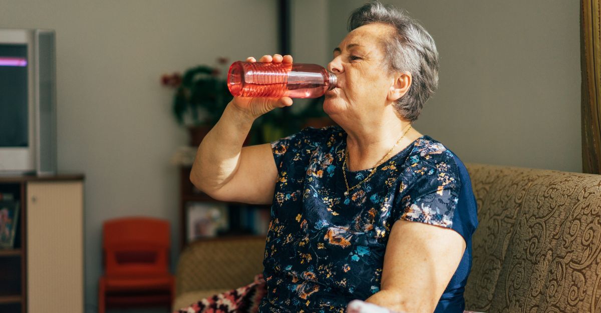 signora-beve-acqua-dalla-borraccia