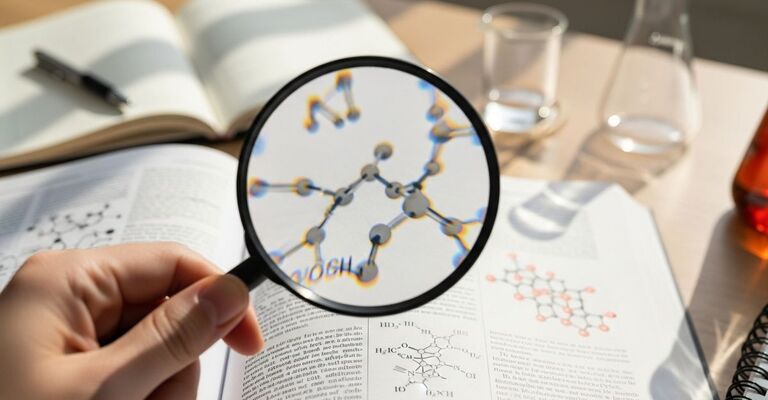 Una lente di ingrandimento che mostra le scoperte del 2025.