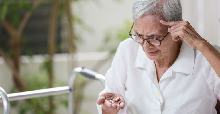 Una donna con Alzheimer.