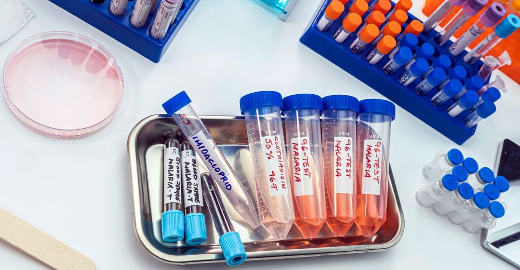 provette per testare la malaria