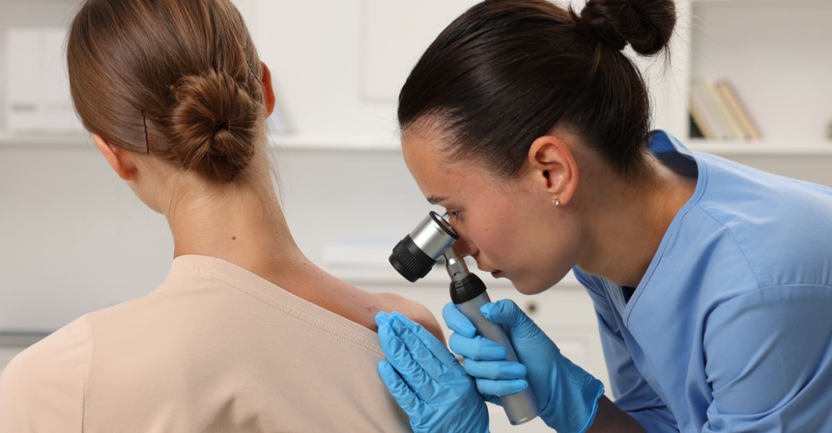 medico controlla pelle a paziente