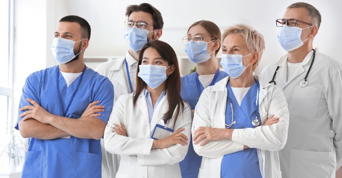 Dei medici a braccia conserte