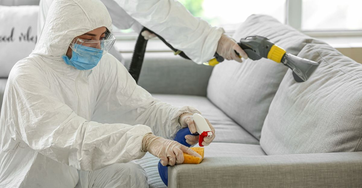 Una disinfestazione in una casa per Dengue a Brescia.