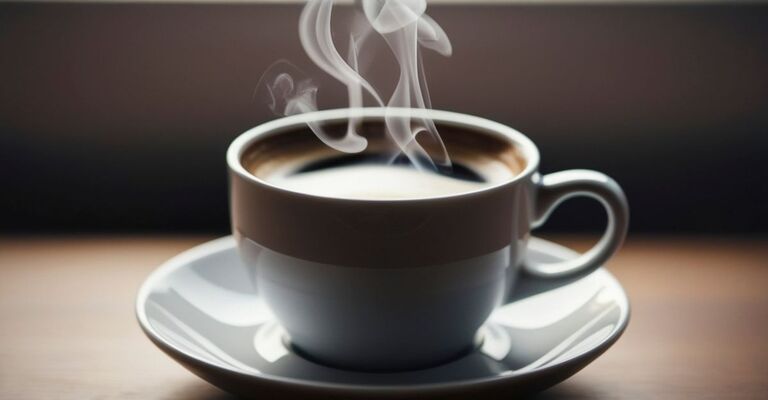 Un caffè caldo fumante