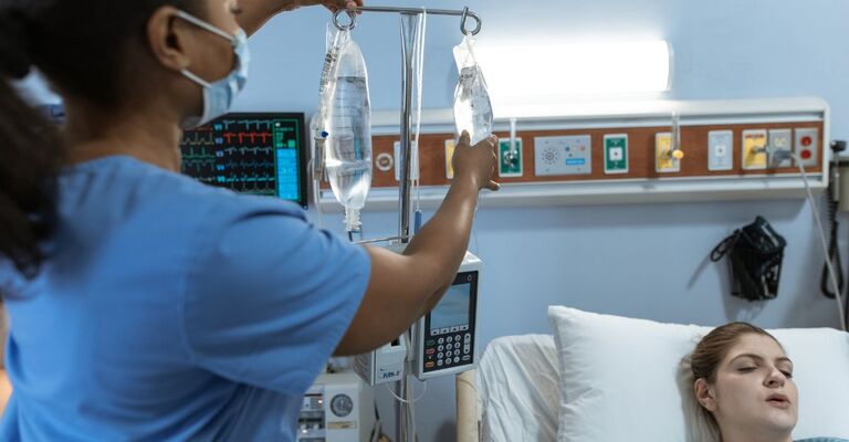 paziente allettata in ospedale