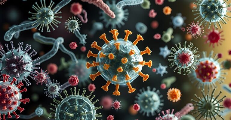 La ricostruzione 3D di un virus
