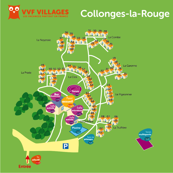 Plan du village de Collonges-la-Rouge