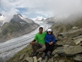 Abbi en Colin boven de Aletschgletjer