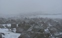 Coire an t-Sneachda met opwaaiende sneeuw