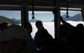 In de kabelbaan boven de wolken