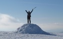 Warren uitgelaten op Creag Meagaidh