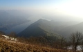 Wazig uitzicht over het Lago di Como