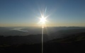 Zon reflecterend in de Greifensee