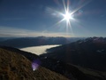 Mist en winterzon boven het Rheintal
