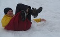 Glijbaan in de sneeuw: Jonny
