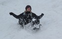 Glijbaan in de sneeuw: Sarah