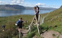 Olivia op een laddertje